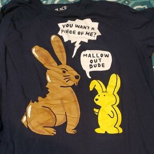The Children's Place Navy Bunny Graphic Tee with Yellow & Brown Artwork